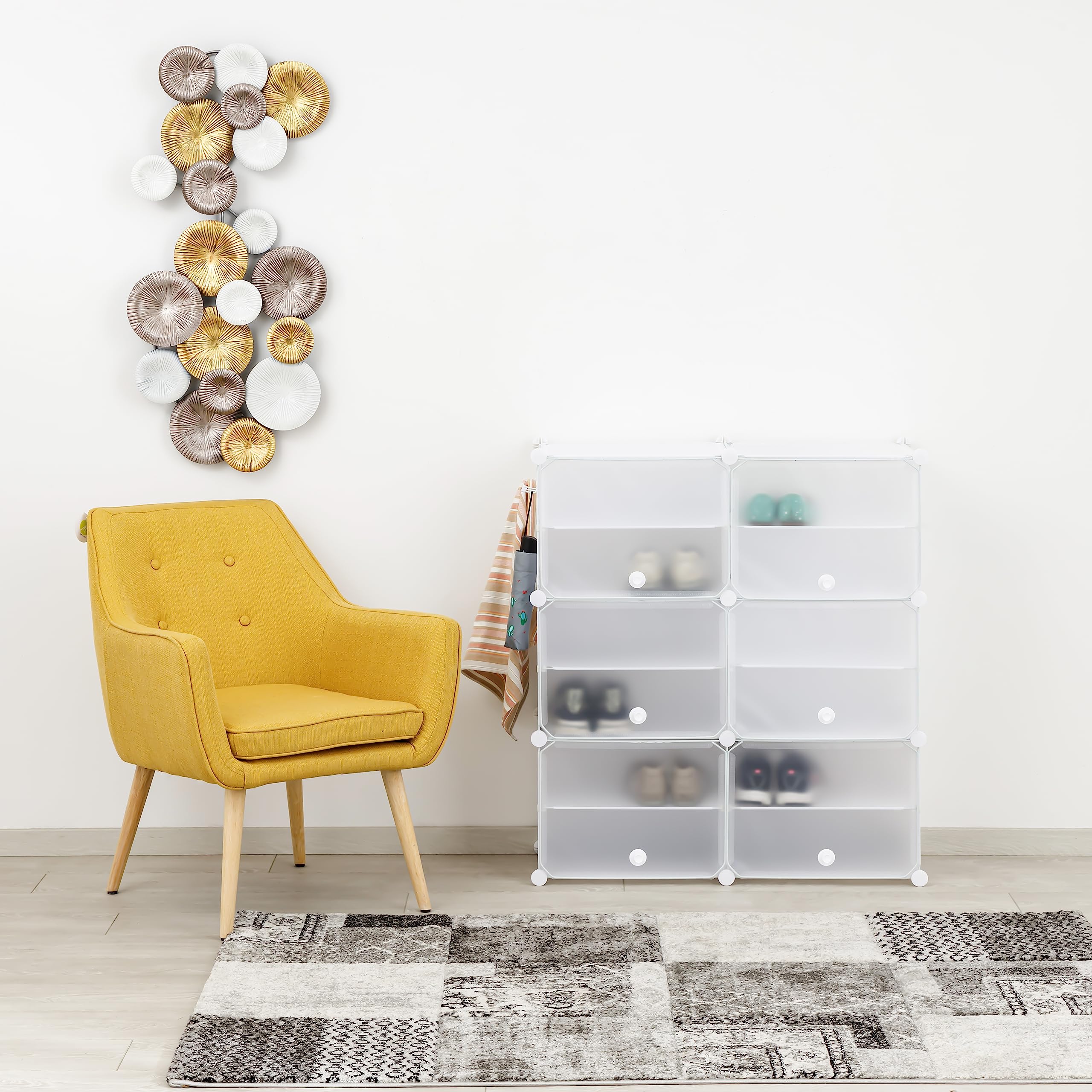 baroni-home-organizzazione-meuble-chaussures-blanc-12-compartiments image 7