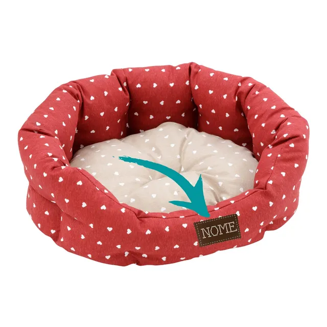 baroni-home-pet-niche-chien-45x55-m-rouge-c-urs-blancs-lavable image 1