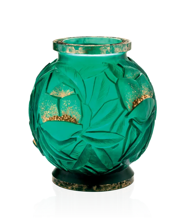 daum-empreinte-vase-grand-mod-le-vert-or-75ex image 1