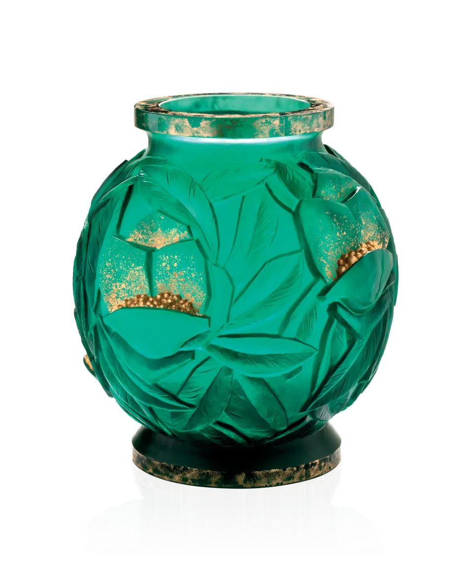 daum-empreinte-vase-grand-mod-le-vert-or-75ex image 1