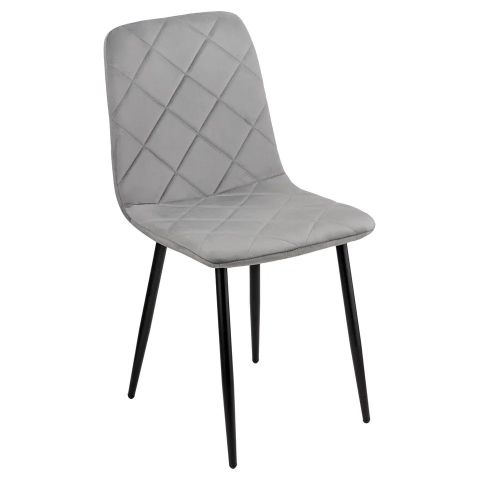 baroni-home-sedie-chaise-velours-gris-pieds-fer-52x44x85 image 1