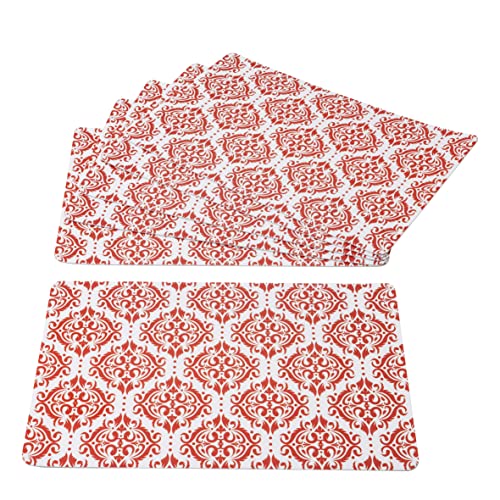 baroni-home-cucina-lot-6-sets-de-table-pvc-damas-rouges-44x28-cm image 6
