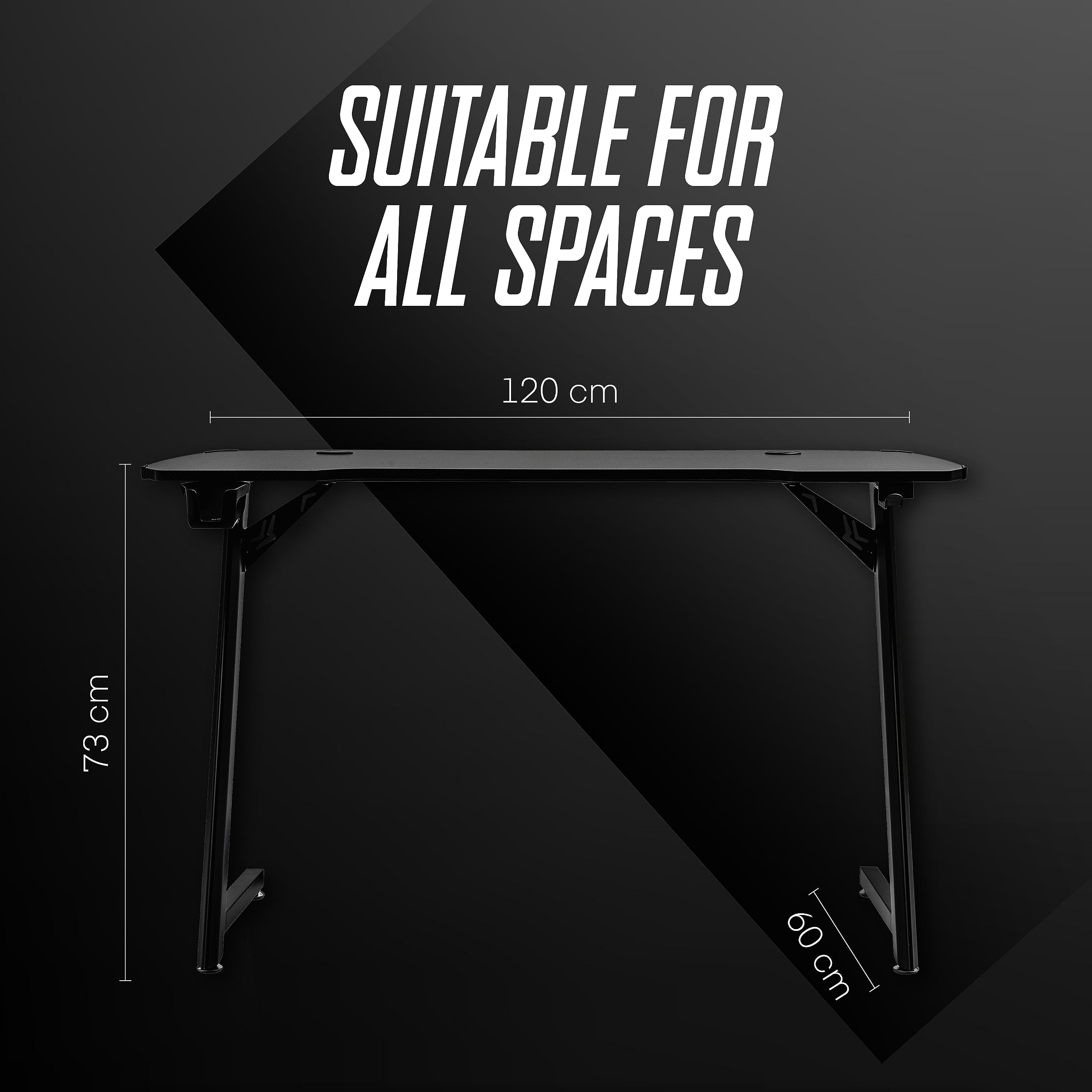 baroni-home-tavoli-bureau-gamer-led-120x60x73-cm-noir-porte-gobelet image 3