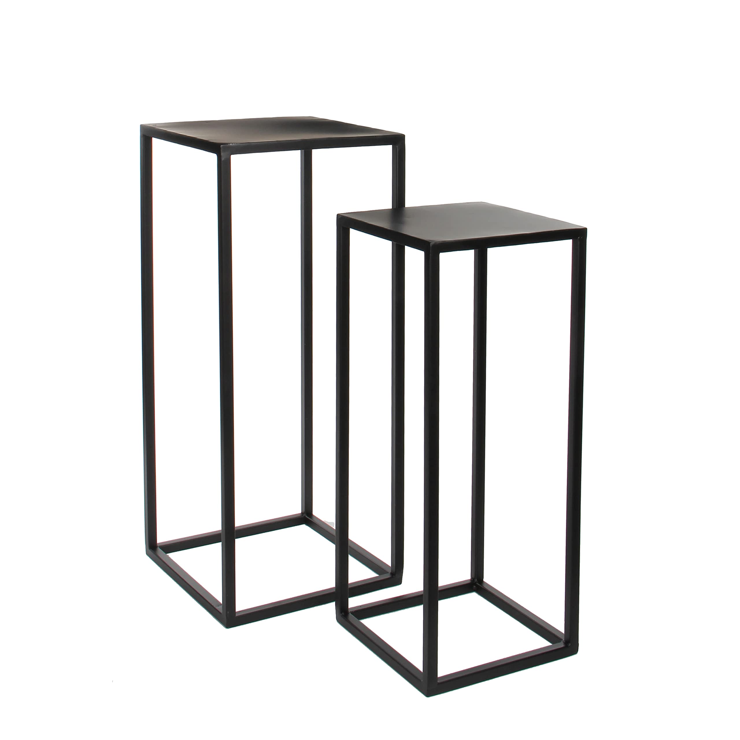 mica-decorations-goa-lot-2-tables-d-appoint-m-tal-noir-70-cm image 1