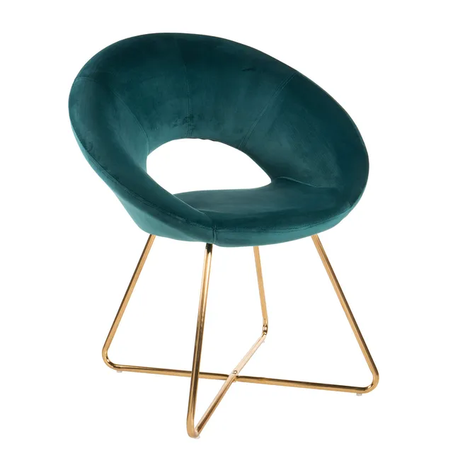 baroni-home-poltrone-fauteuil-velours-bleu-p-trole-pieds-or image 1