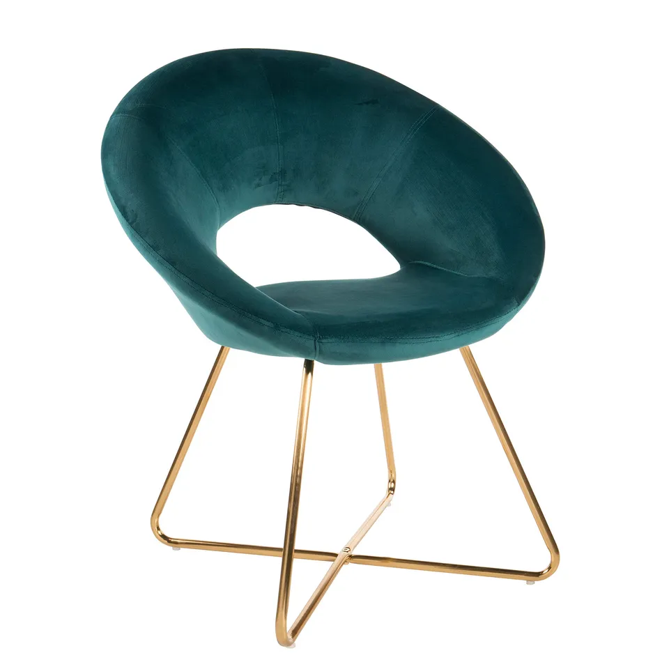 baroni-home-poltrone-fauteuil-velours-bleu-p-trole-pieds-or image 1