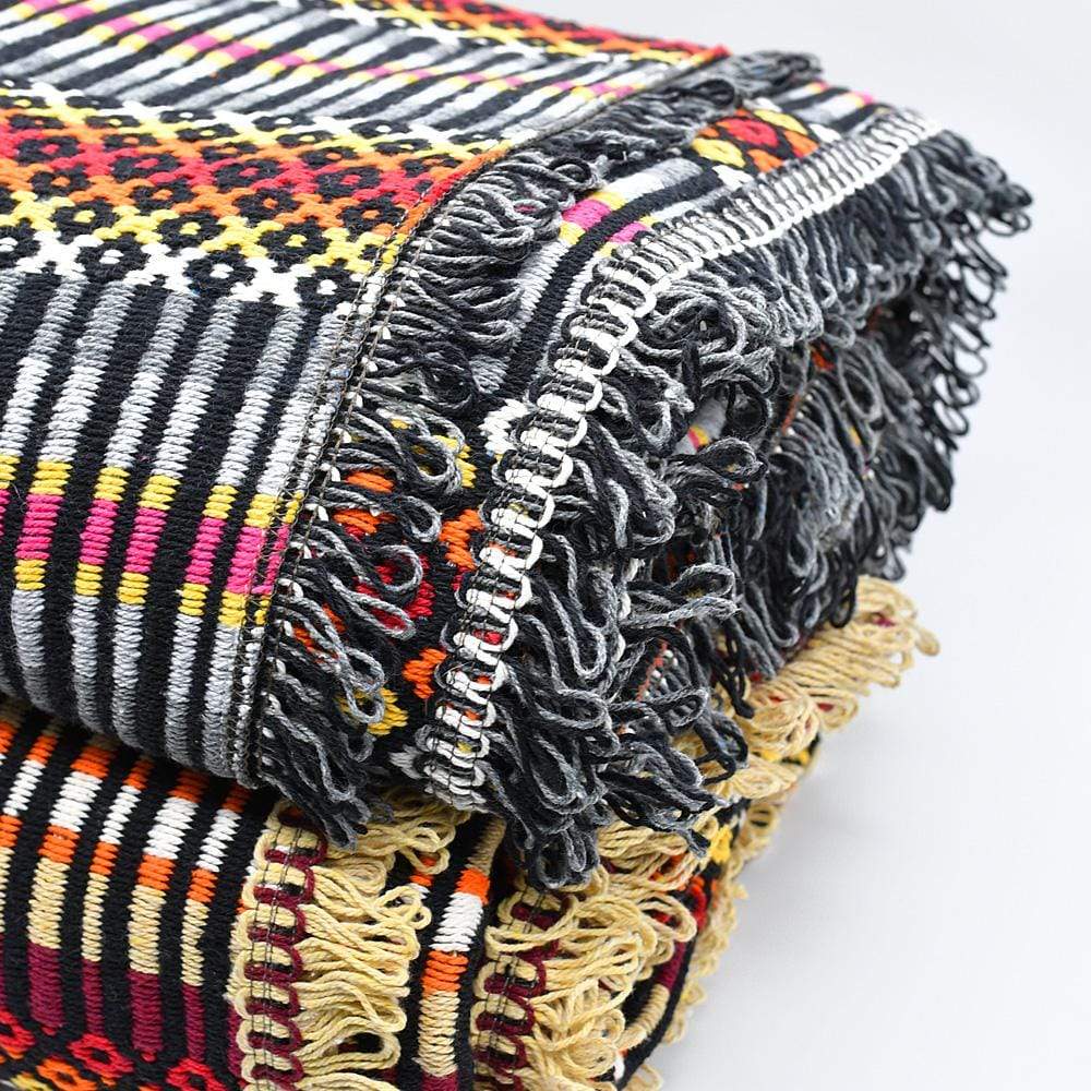 luisa-paix-o-plaid-coton-210x140-cm-gris-franges-traditionnel image 6