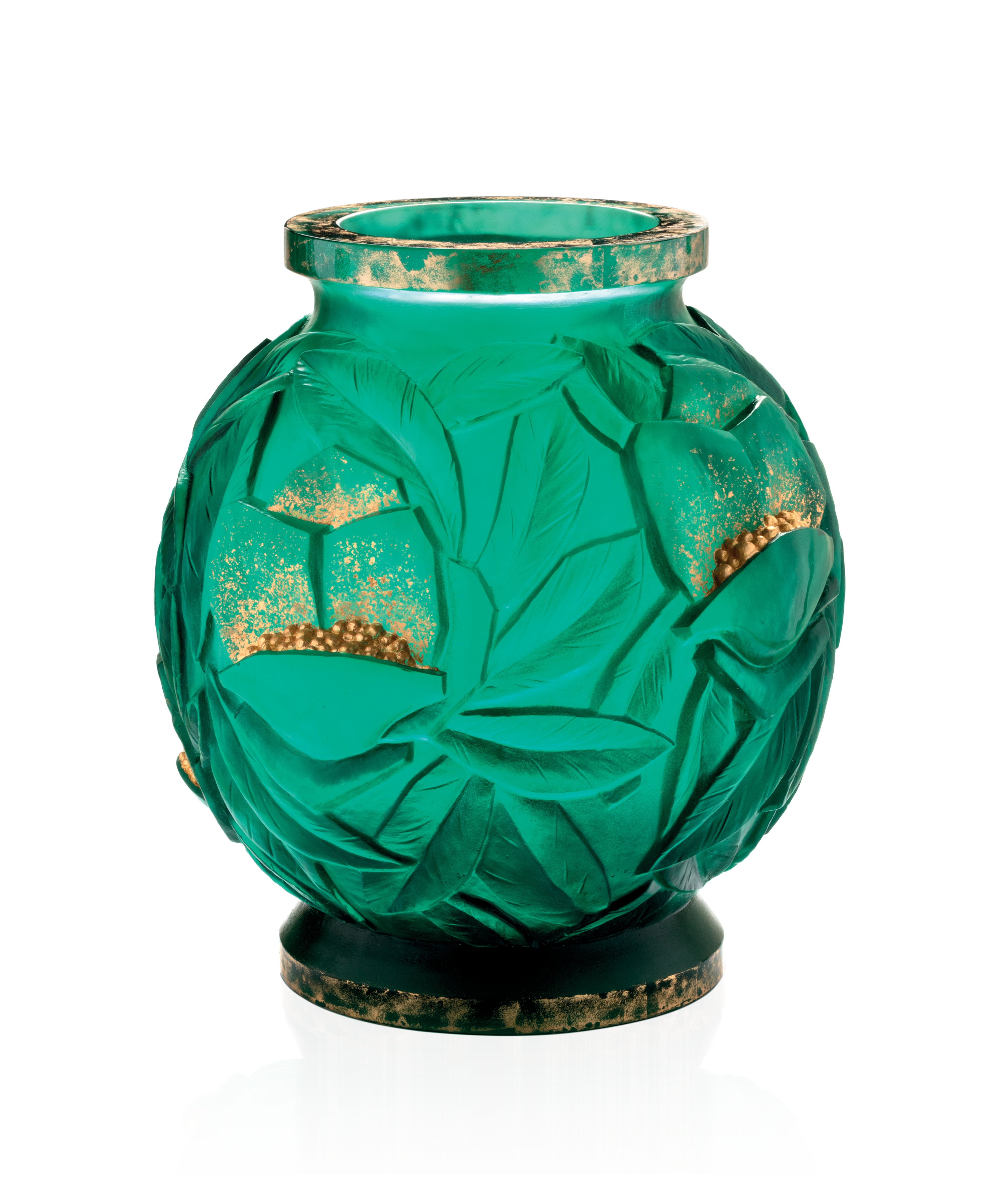 daum-empreinte-vase-grand-mod-le-vert-or-75ex image 1