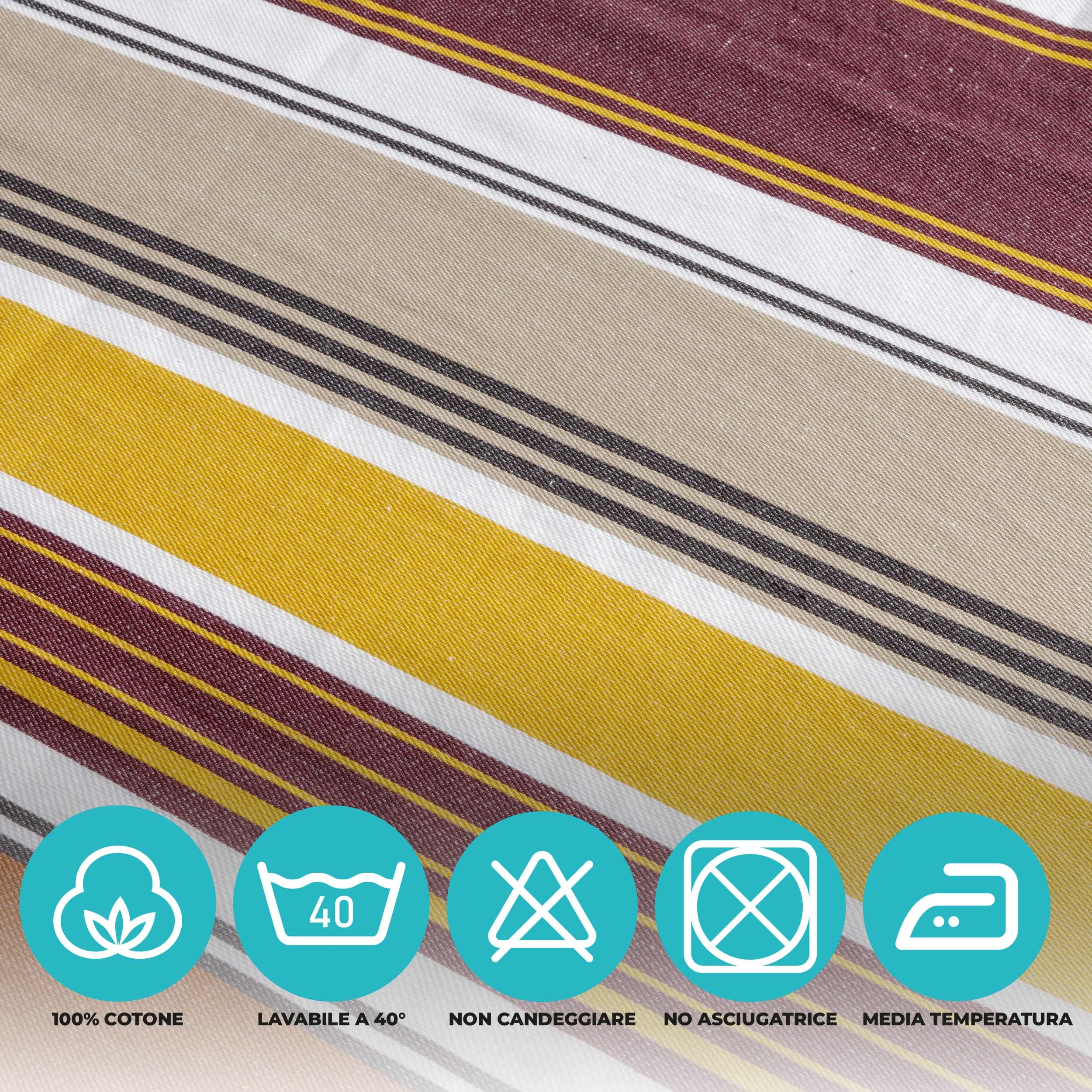 baroni-home-cucina-nappe-coton-rayures-bordeaux-145x245-cm image 2