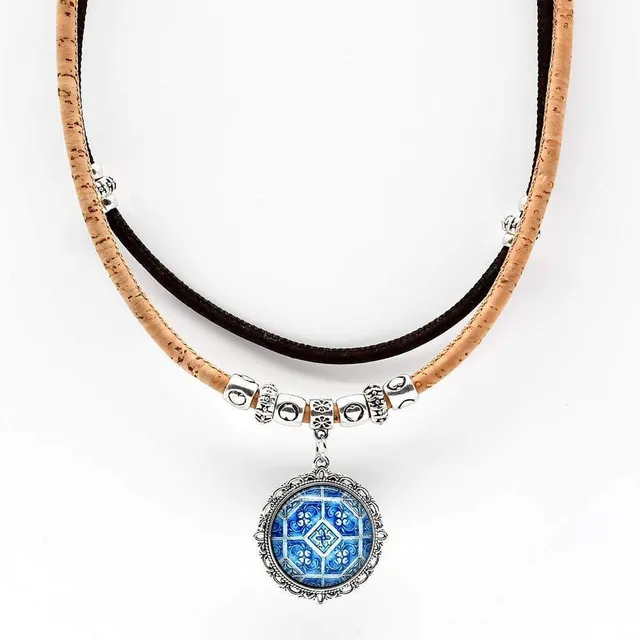 luisa-paix-o-bijoux-du-portugal-collier-azulejo-bleu-blanc-li-ge image 1