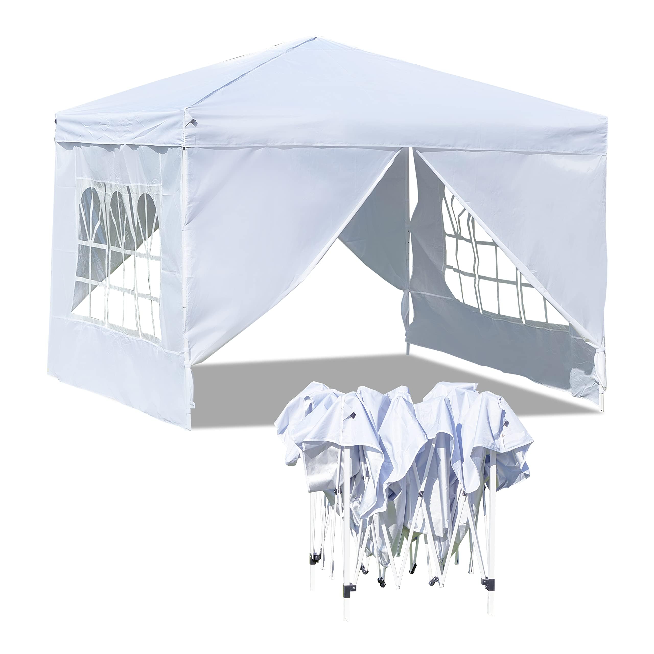 baroni-home-outdoor-tonnelle-de-jardin-blanche-3x3-m-pliable image 1