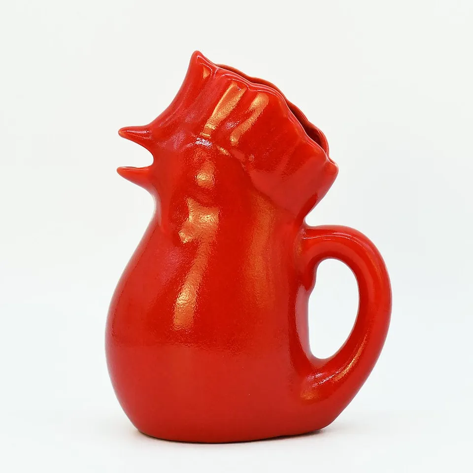 luisa-paix-o-vaisselle-portugaise-carafe-coq-c-ramique-rouge-1l image 1