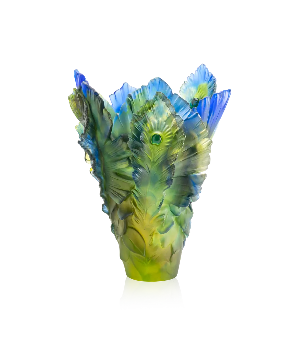 daum-univers-v-g-tal-fleur-de-paon-exotique-vase-grand-mod-le image 1