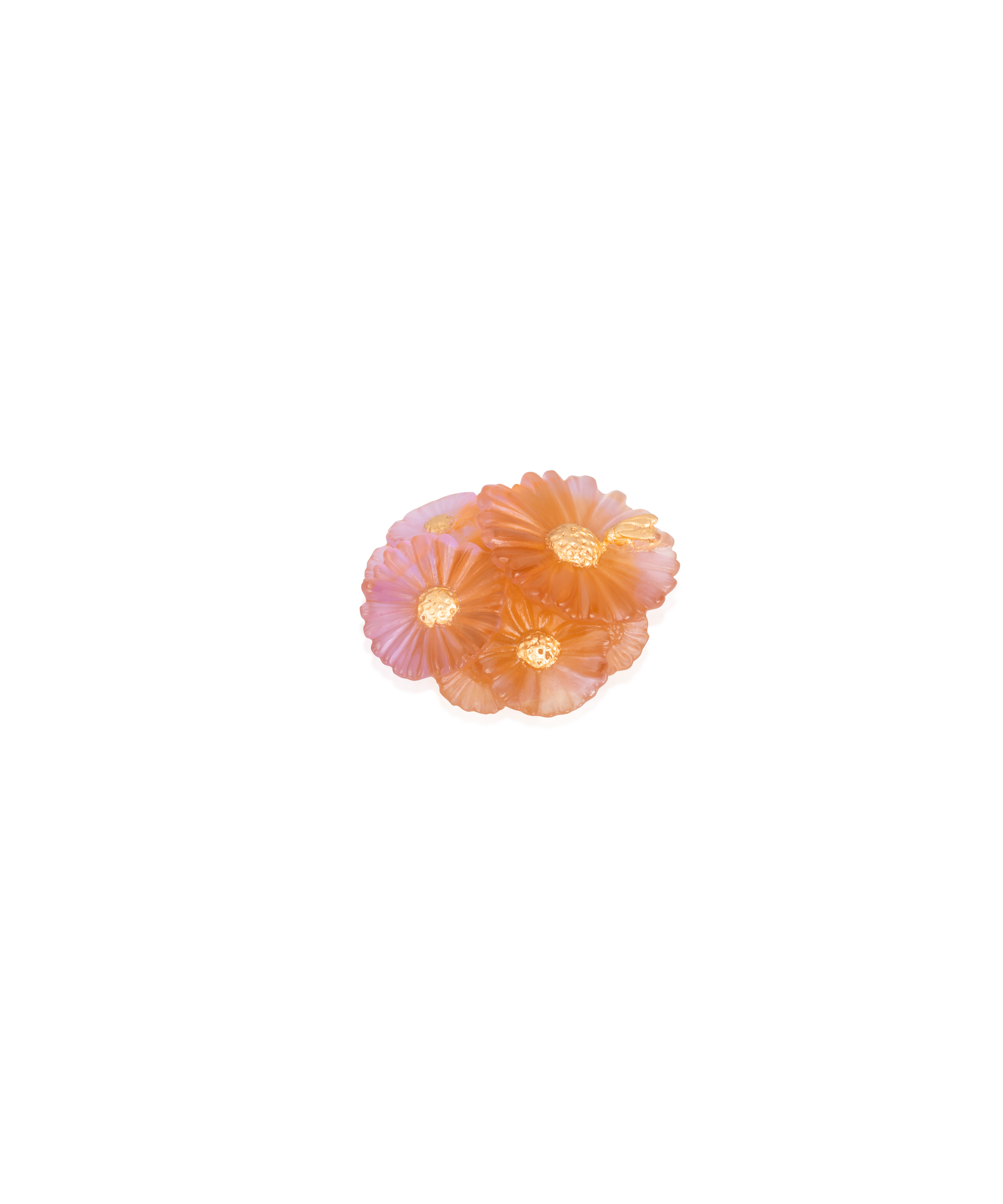 daum-or-d-abeille-petit-bouquet-d-coratif-cristal-feuille-d-or image 1