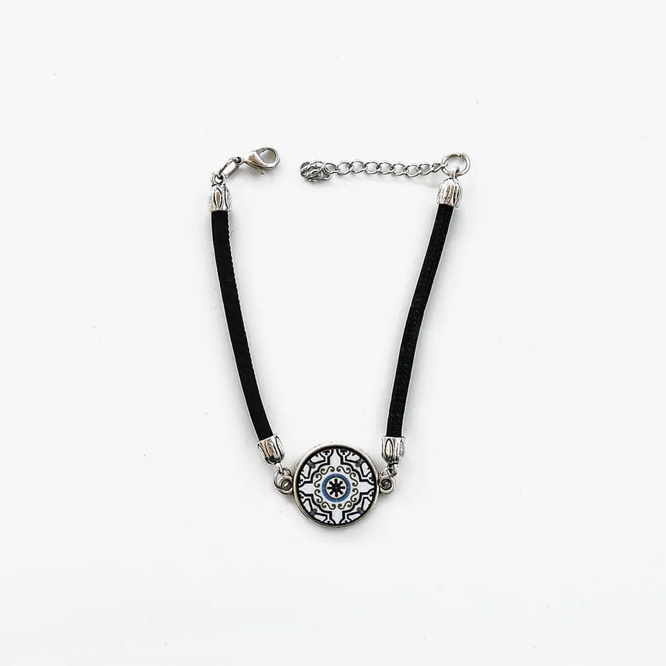 luisa-paix-o-bracelet-coton-azulejo-noir-8-22-cm-fantaisie image 1