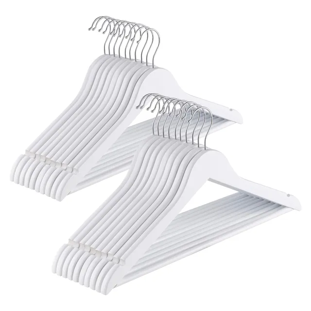 baroni-home-lot-20-cintres-bois-blanc-45-cm image 1