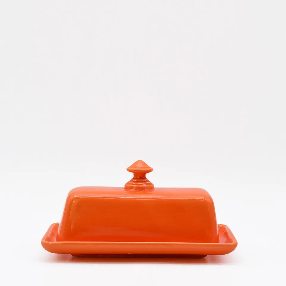 luisa-paix-o-vaisselle-portugaise-beurrier-c-ramique-orange-20-cm image 1