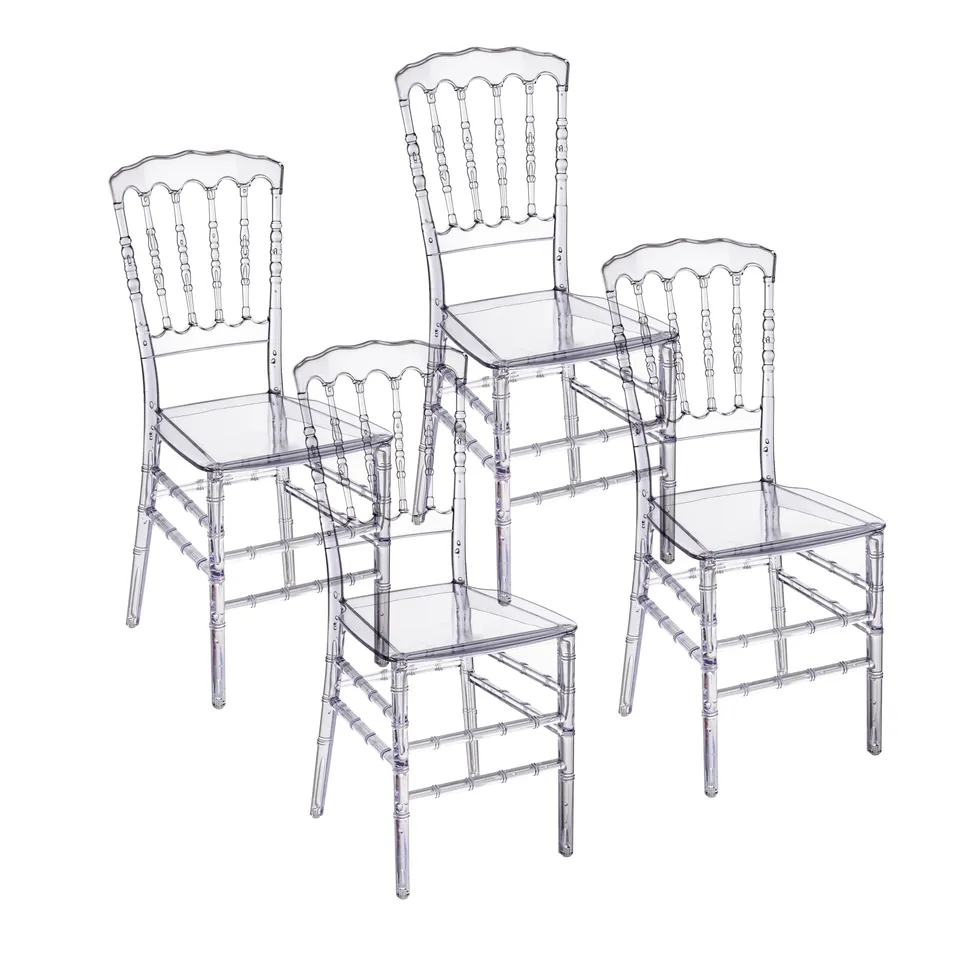 baroni-home-sedie-set-4-chaises-polycarbonate-transparent-bambou image 1