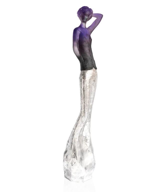 daum-in-s-sculpture-cristal-grise-violette-75-ex image 1