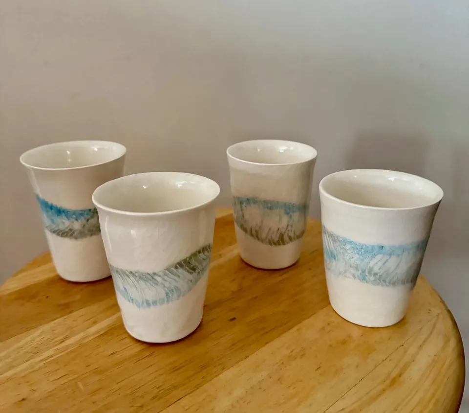l-atelier-c-vagues-marines-4-tasses-porcelaine-10-cl image 1