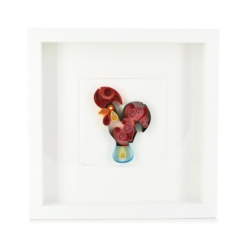 luisa-paix-o-coq-de-barcelos-tableau-paperolles-galo-25-cm image 2