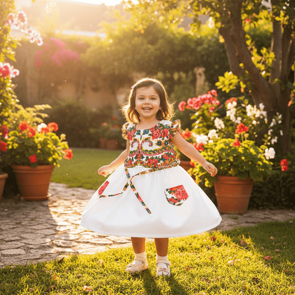 luisa-paix-o-viana-robe-enfant-coton-blanche-motifs image 2