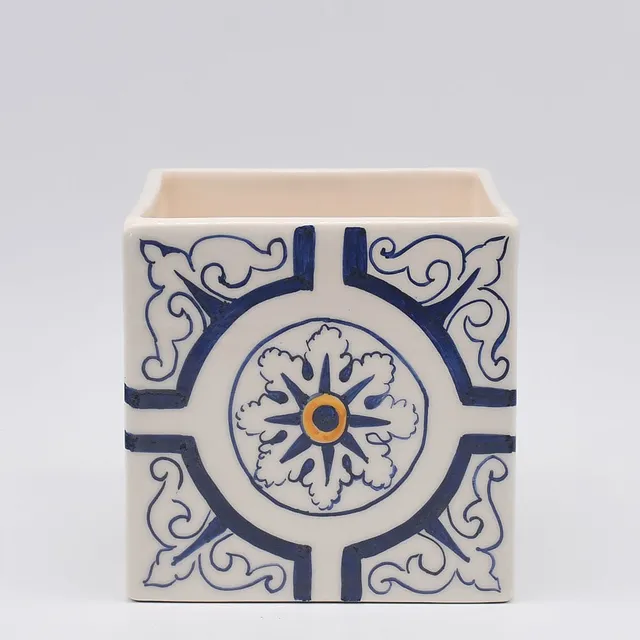 luisa-paix-o-azulejos-cache-pot-c-ramique-14-cm-fait-main image 1