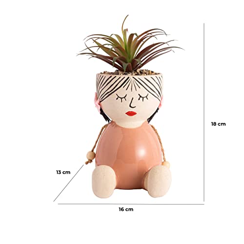 baroni-home-decorazioni-vase-t-te-c-ramique-visage-plante-18-cm image 5