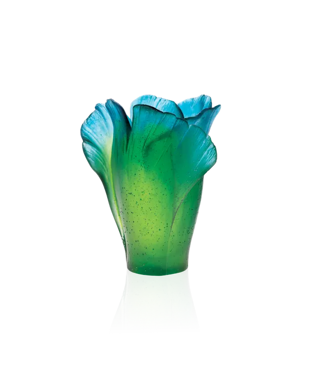 daum-univers-v-g-tal-ginkgo-vase-moyen-vert-p-te-de-verre image 1