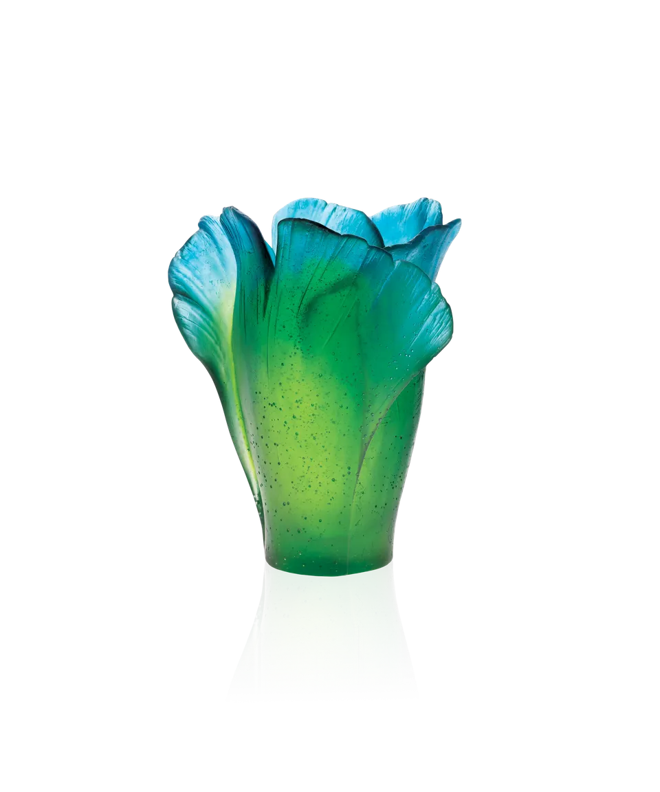 daum-univers-v-g-tal-ginkgo-vase-moyen-vert-p-te-de-verre image 1