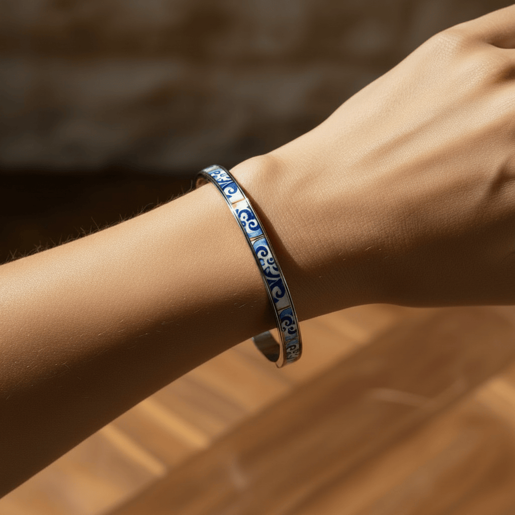 luisa-paix-o-azulejos-bracelet-rigide-bleu-19-cm image 2