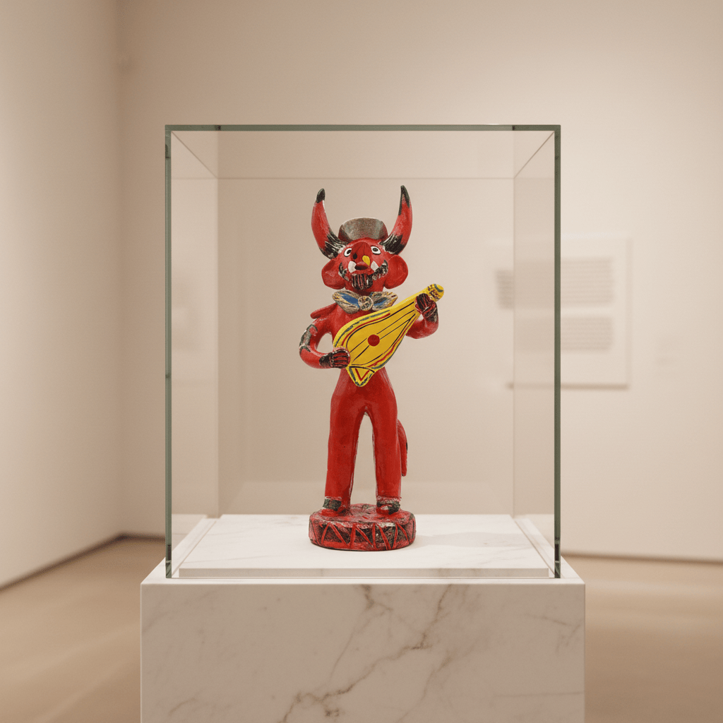 luisa-paix-o-diabo-com-guitarra-30cm-statuette-barbe-noire image 2
