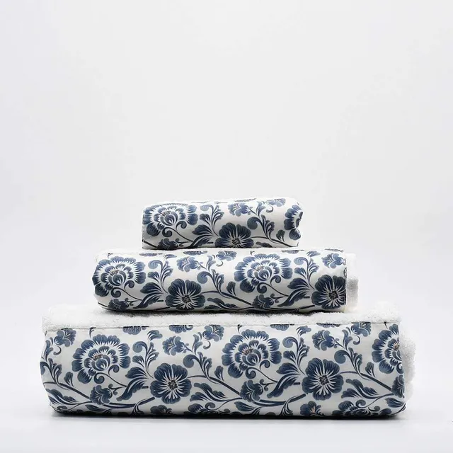 luisa-paix-o-parure-de-bain-coton-blanc-bleu-3-pi-ces image 1