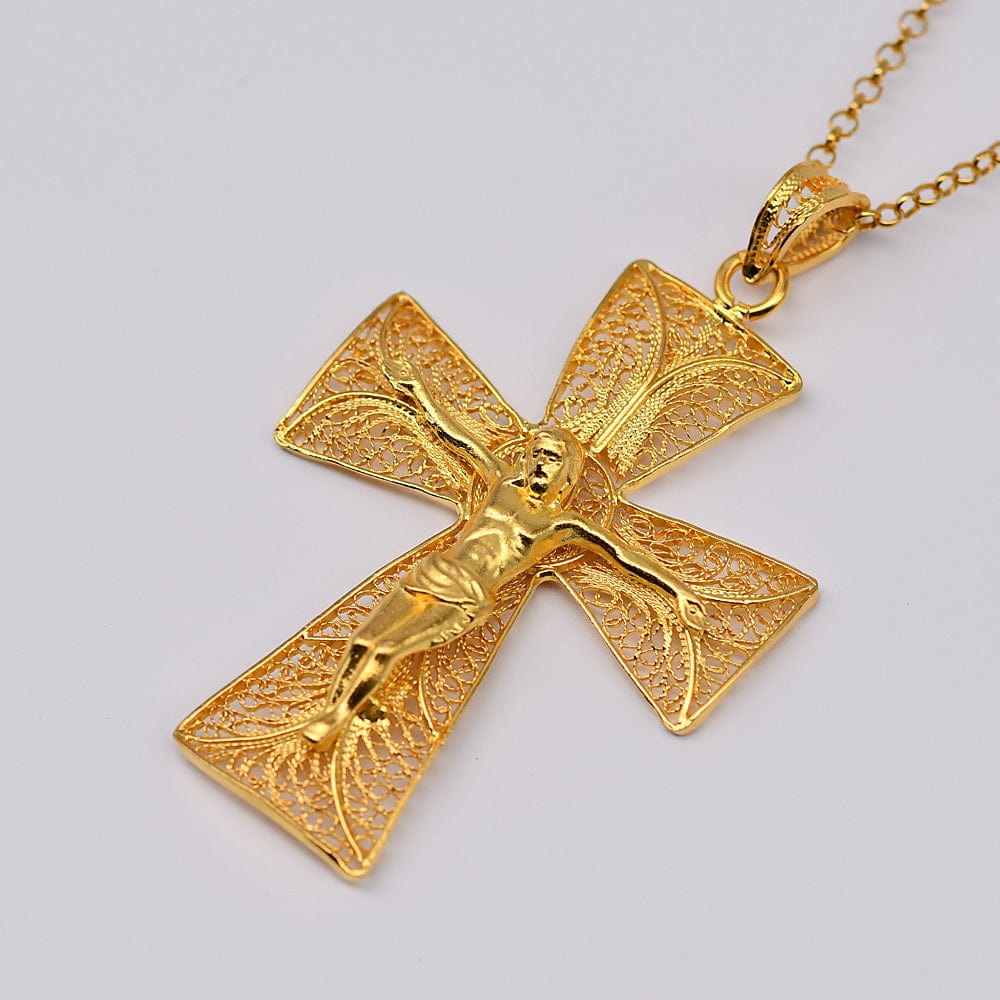 luisa-paix-o-crucifixo-pendentif-filigrane-argent-dor-5cm image 2