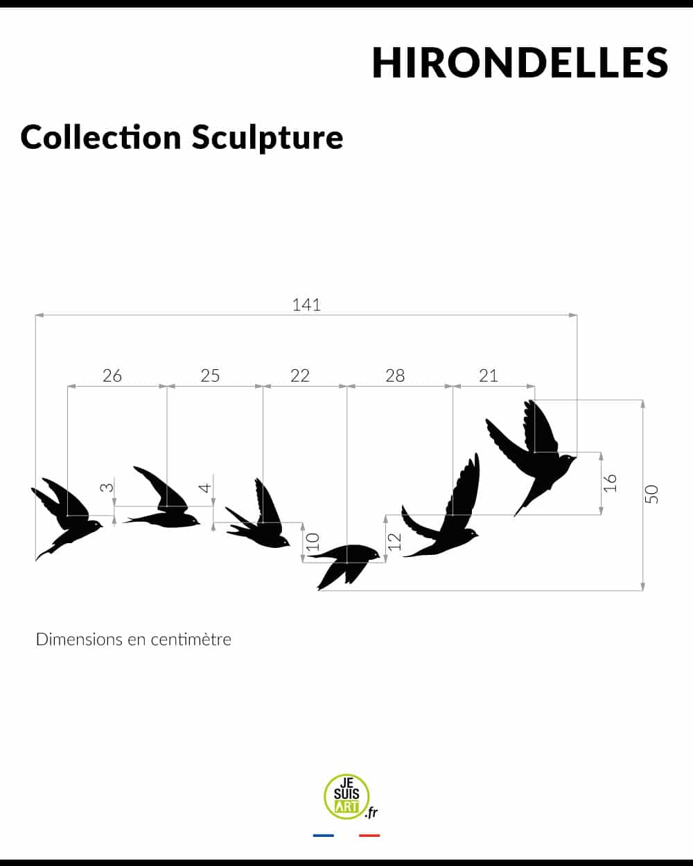 je-suis-art-animaux-hirondelles-sculpture-d-coration-murale-noir image 5