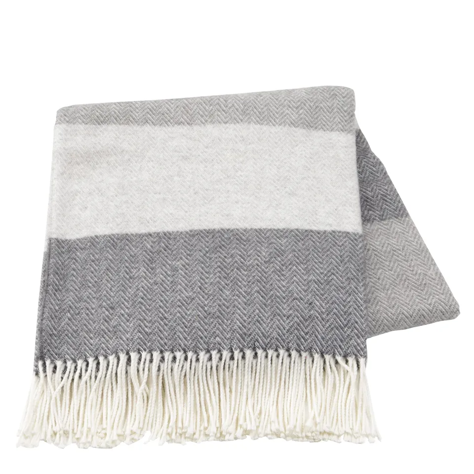 baroni-home-tessile-casa-plaid-laine-coton-rayures-gris-130x170-cm image 1