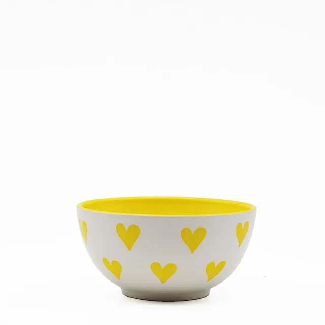 luisa-paix-o-namorados-bol-c-ramique-artisanale-jaune-15-cm image 1