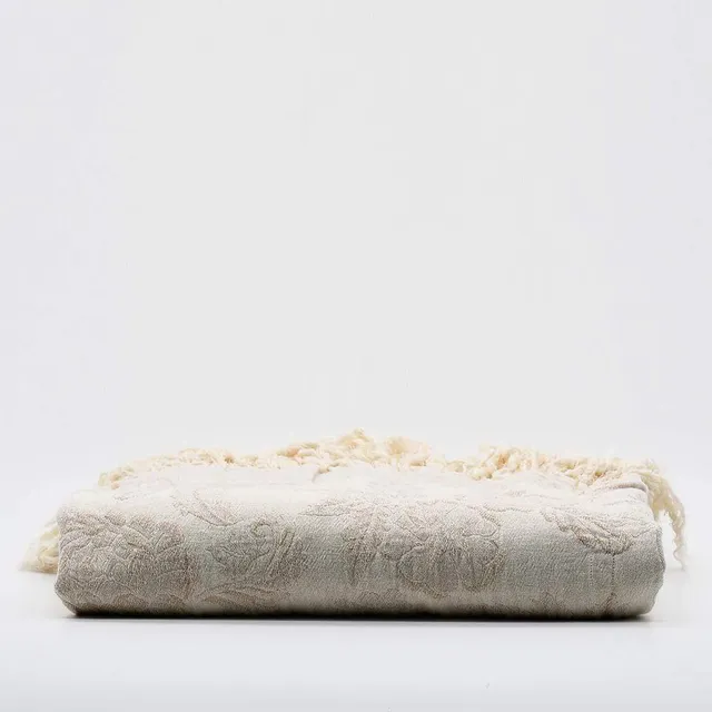 luisa-paix-o-linge-de-maison-plaid-coton-beige-170x120-franges image 1