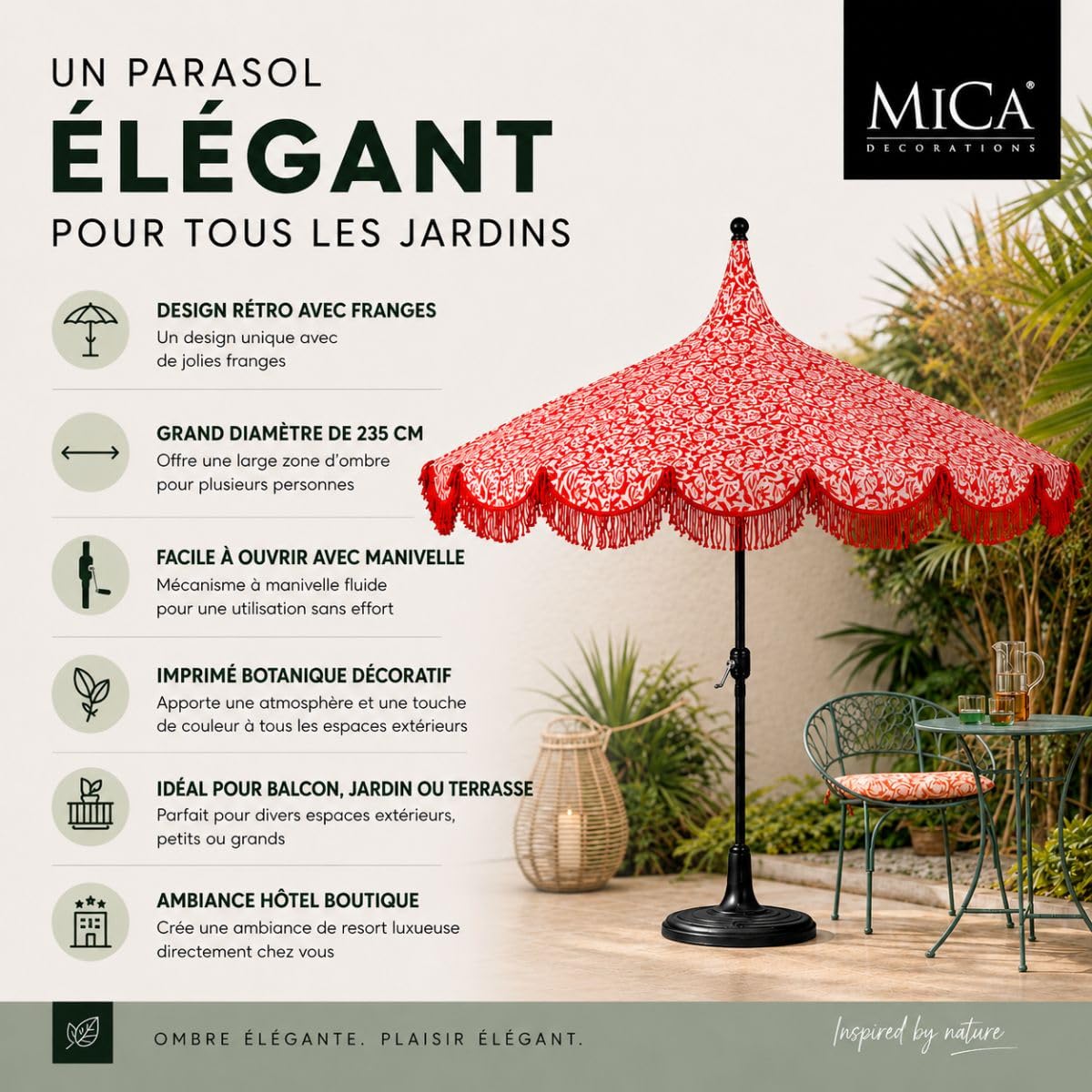 mica-decorations-garden-parasol-rouge-avec-sac-transport image 3
