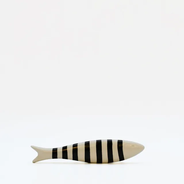 luisa-paix-o-sardine-d-co-c-ramique-noire-15x3cm image 1