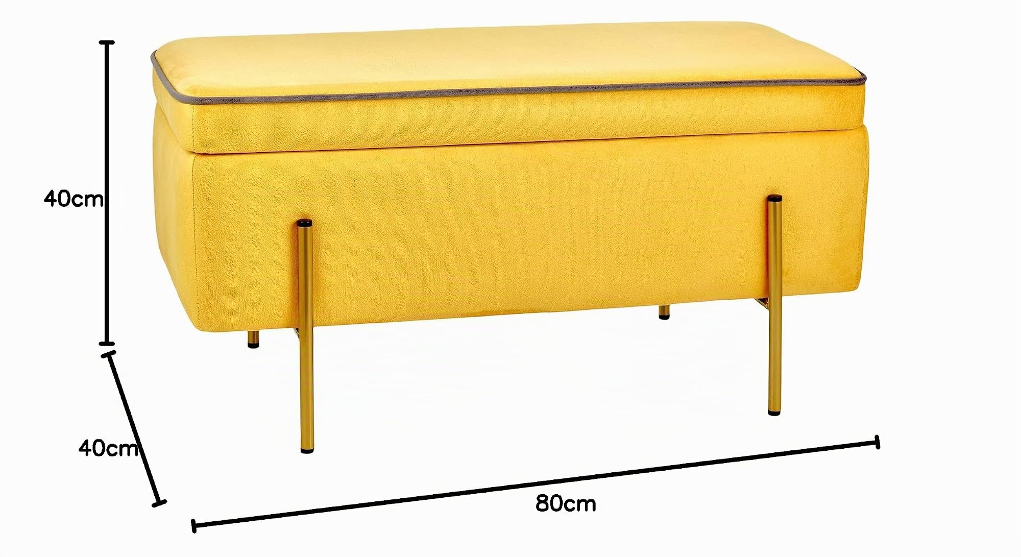 baroni-home-pouf-banc-coffre-velours-jaune-80x40x40-cm image 2