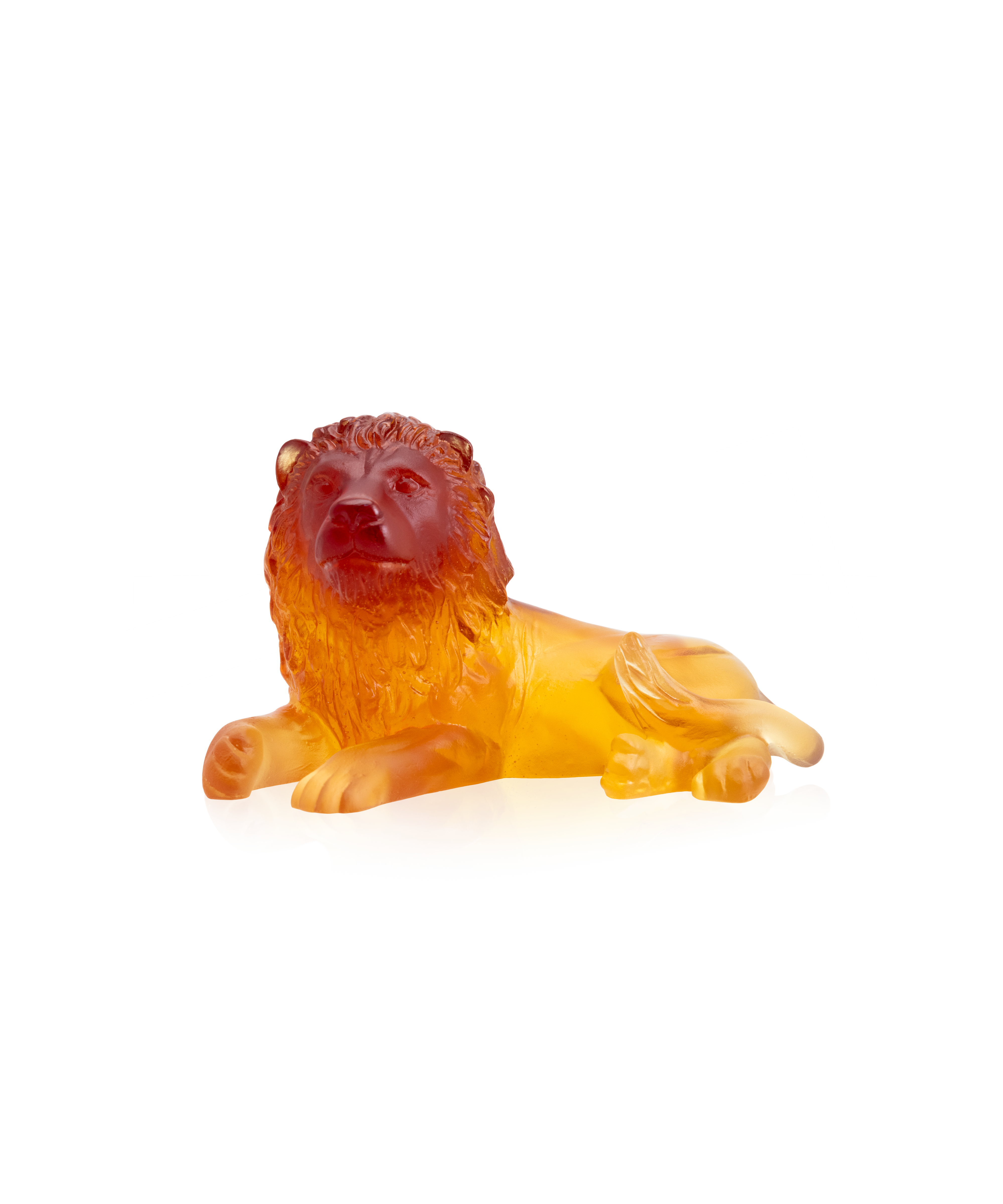 daum-univers-animalier-lion-sculpture-p-te-de-verre-ambre image 1