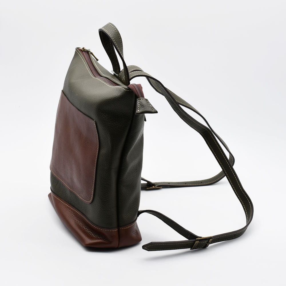 luisa-paix-o-sac-dos-cuir-vert-olive-cuir-grain-33cm image 3