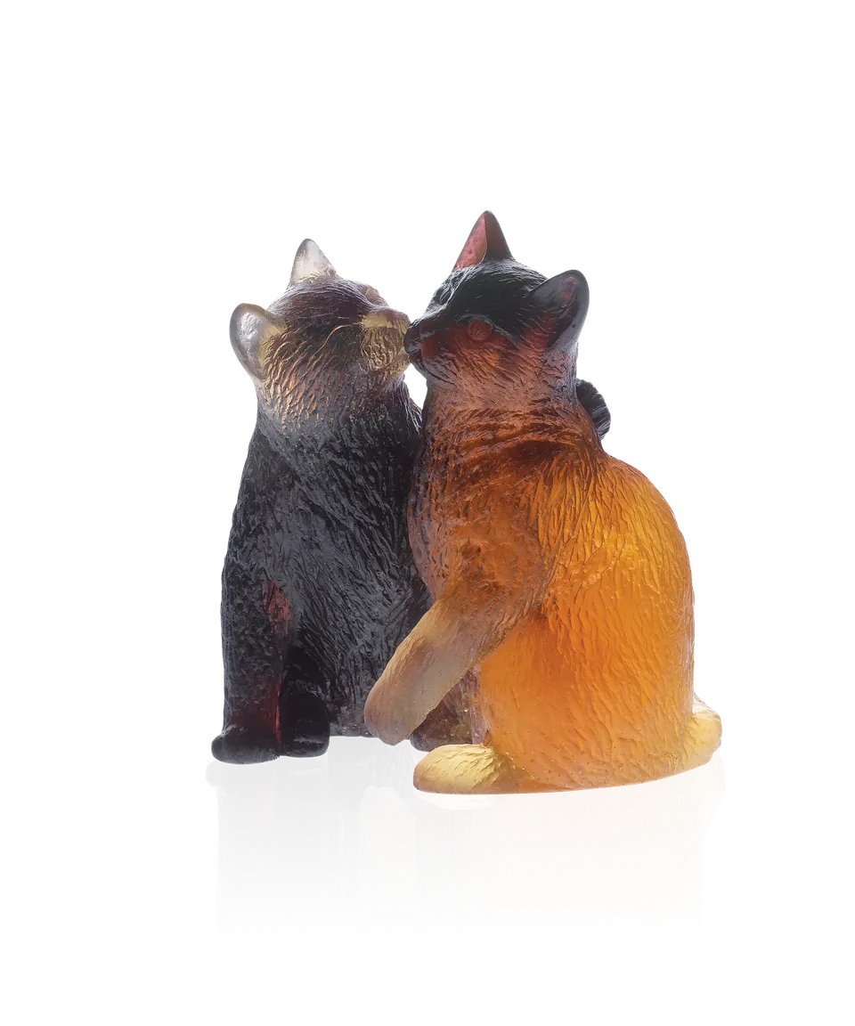 daum-univers-animalier-chatons-sculpture-cristal image 1