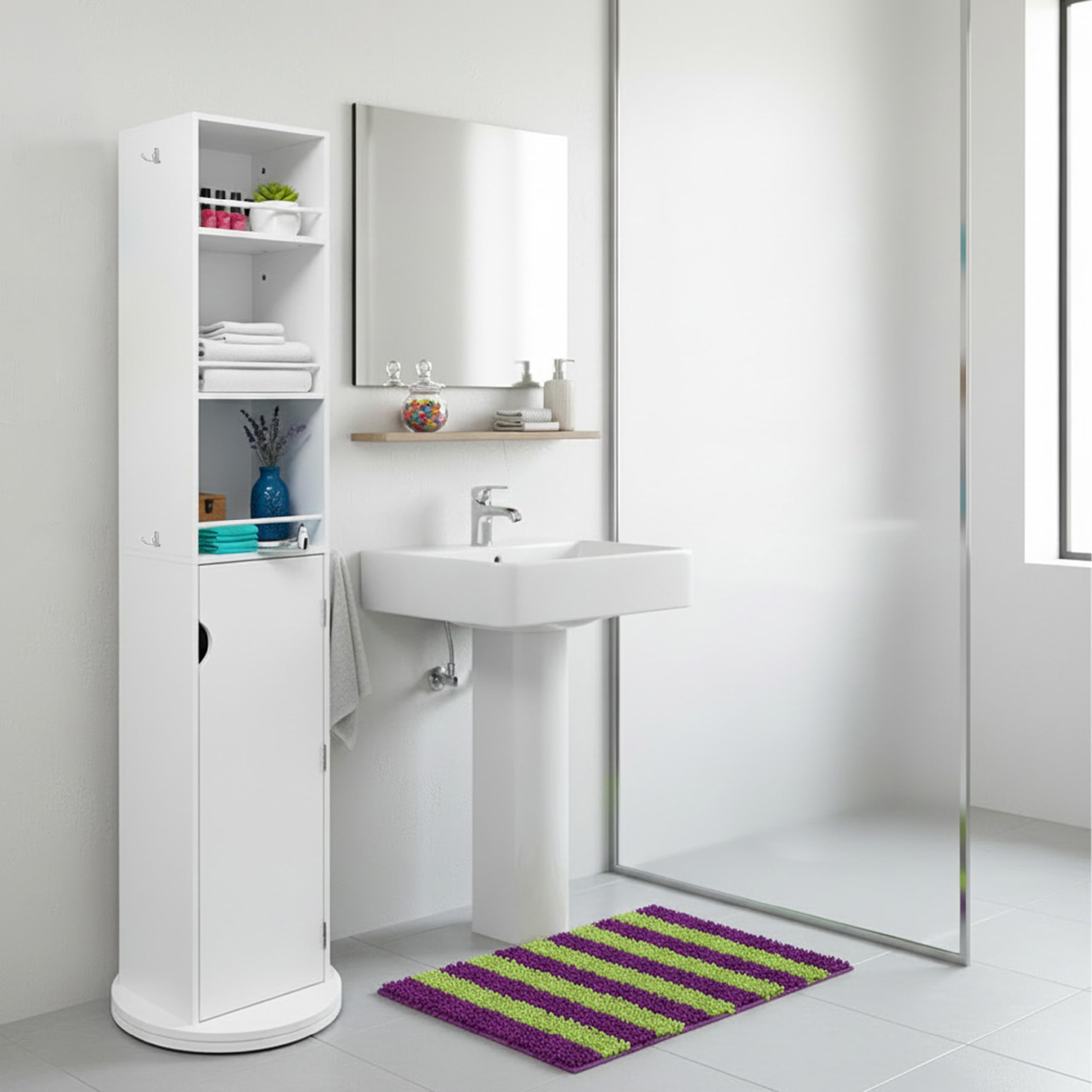 baroni-home-specchi-colonne-miroir-pivotante-360-blanc-169cm image 6