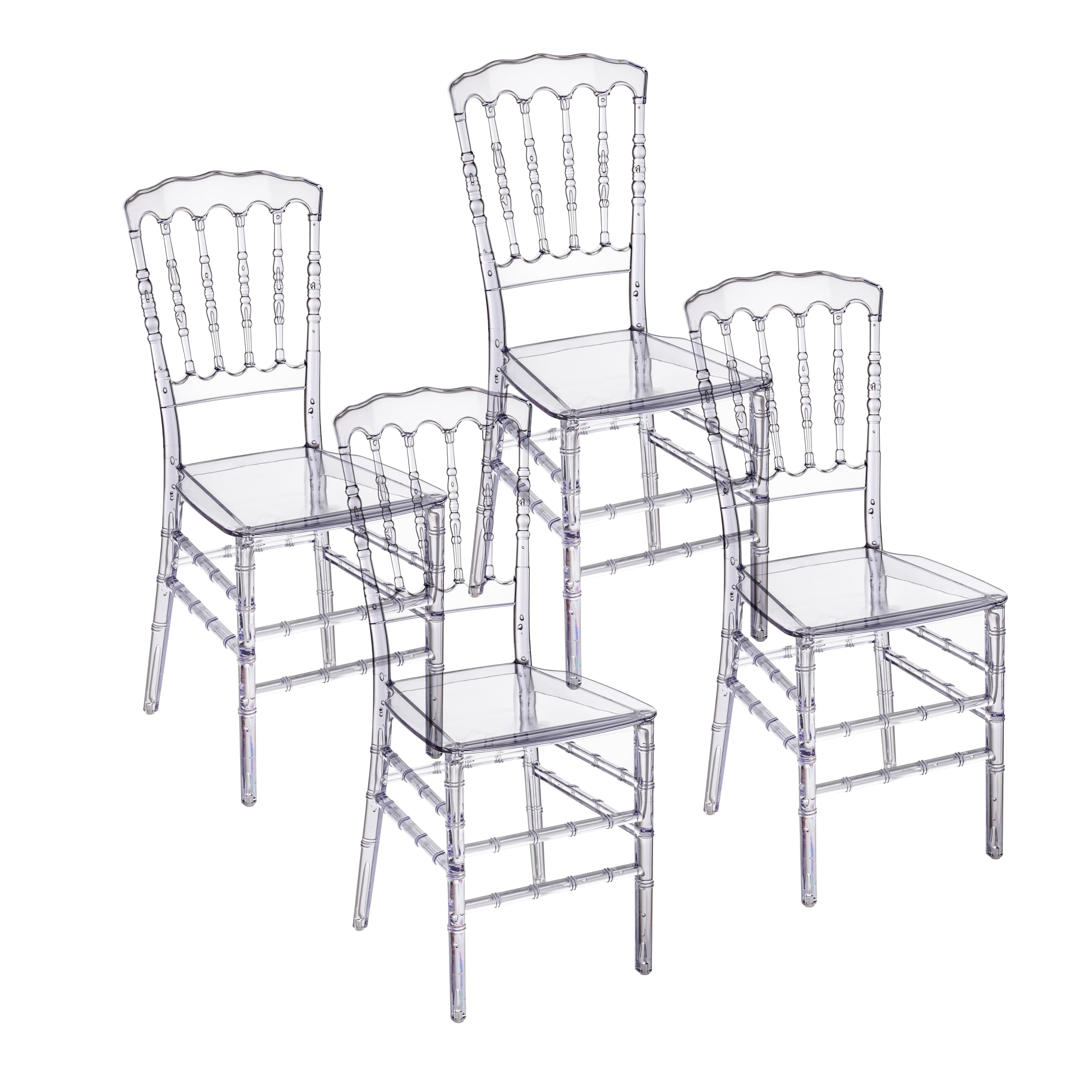 baroni-home-sedie-set-4-chaises-polycarbonate-transparent-bambou image 1