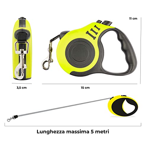 baroni-home-pet-laisse-r-tractable-5m-jaune-nylon-50kg image 7