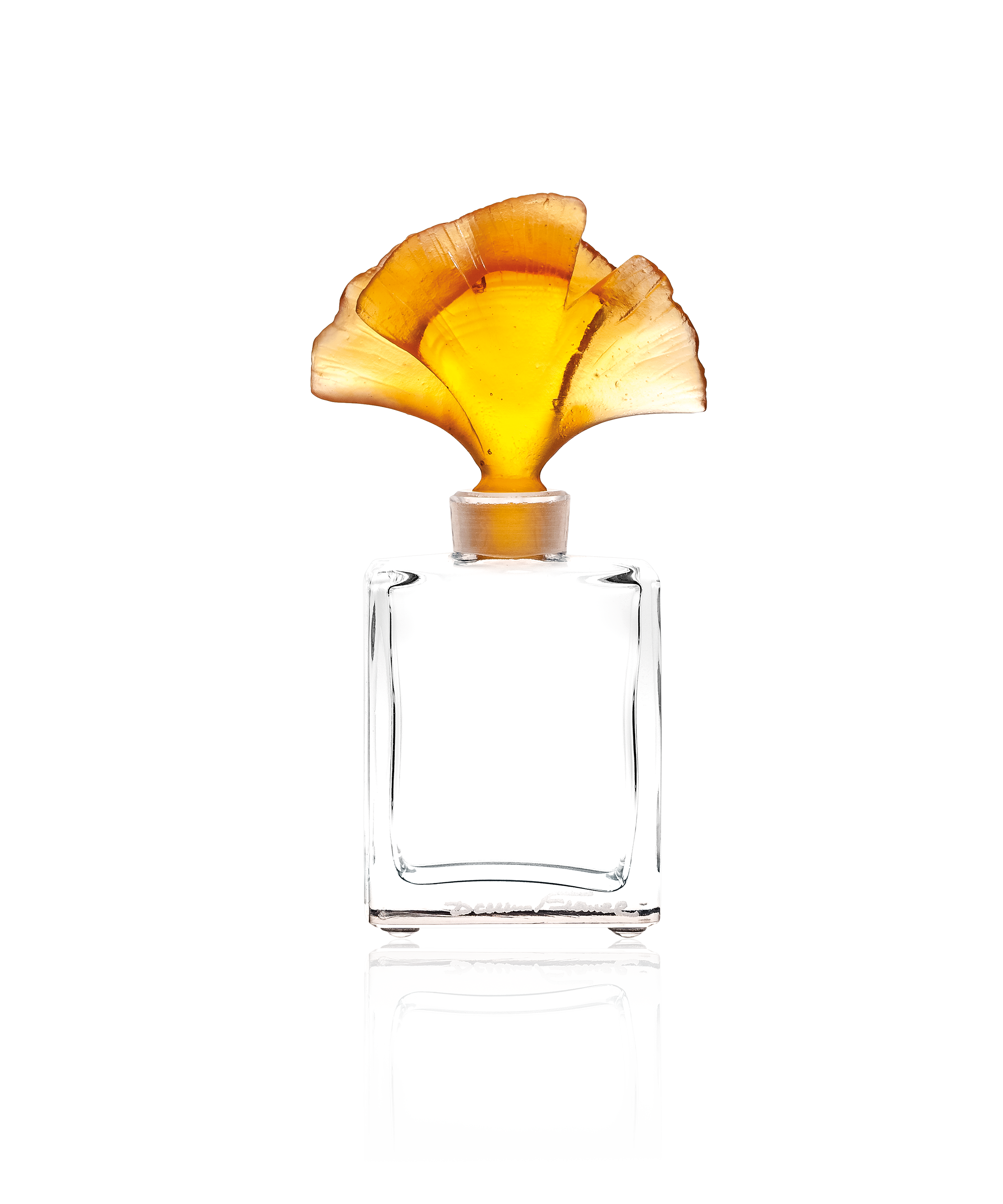 daum-d-coration-cristal-ginkgo-flacon-parfum-ambre image 1