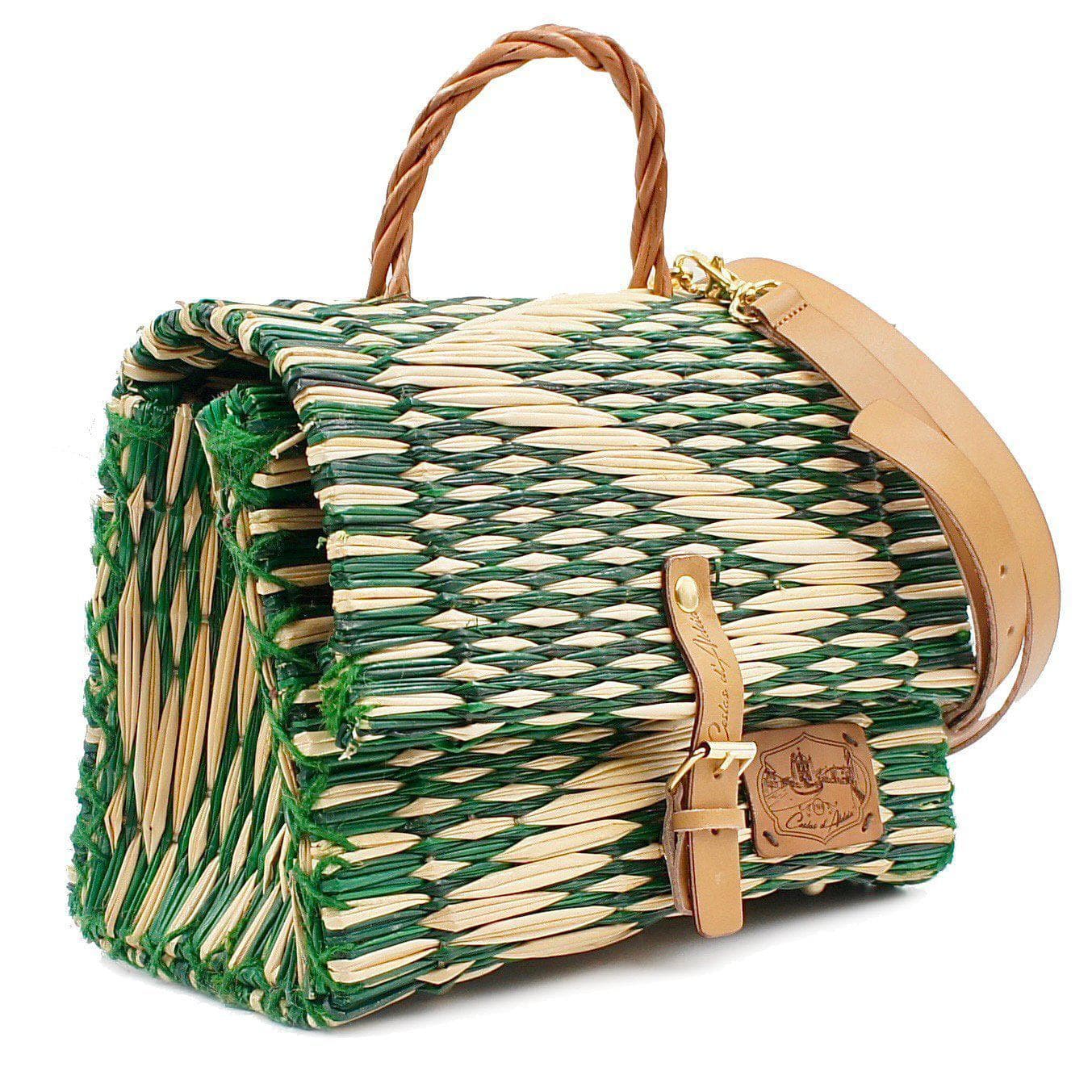 luisa-paix-o-accessoires-du-portugal-cartable-jonc-25cm-vert-naturel image 2