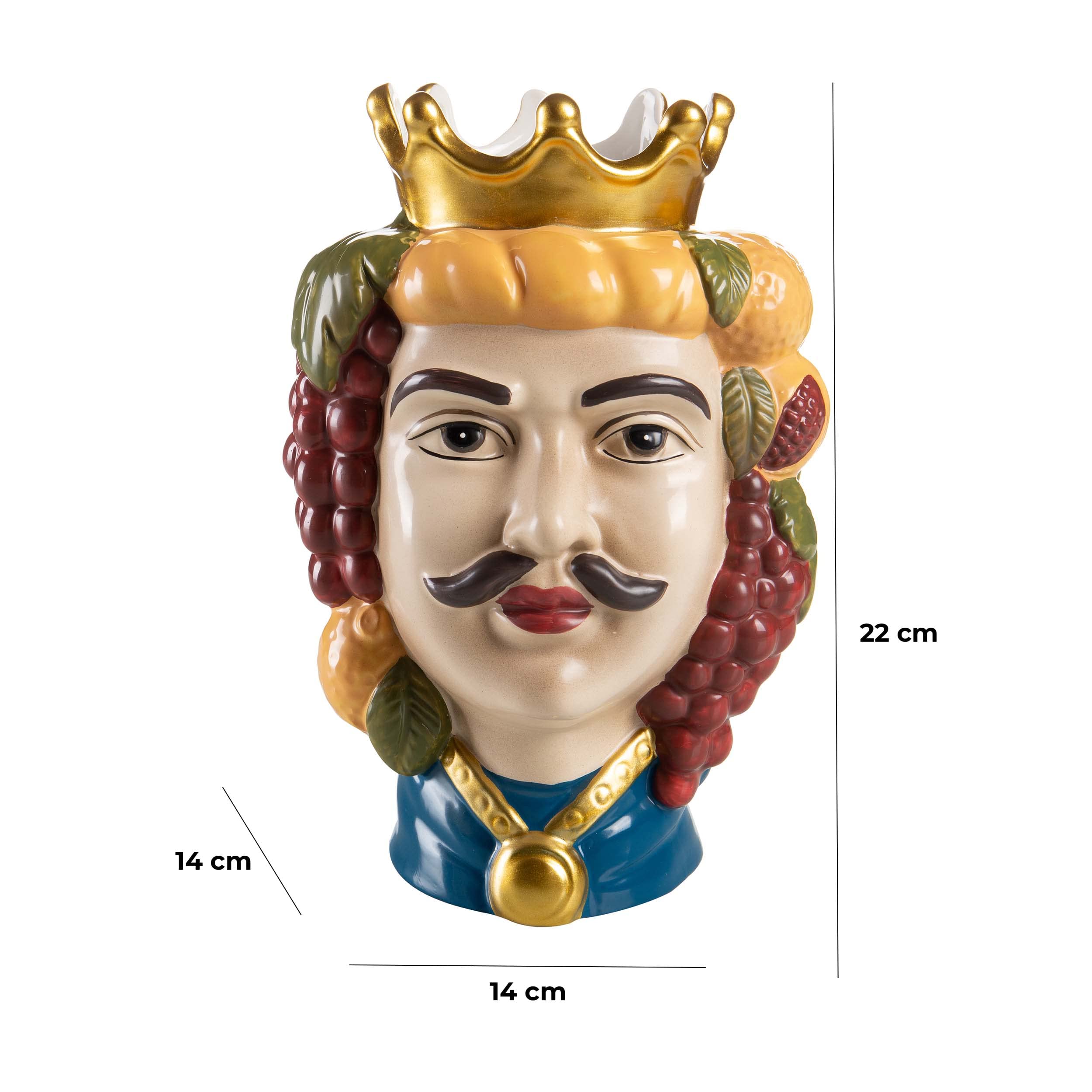 baroni-home-teste-di-moro-vase-t-te-roi-porcelaine-22cm image 2